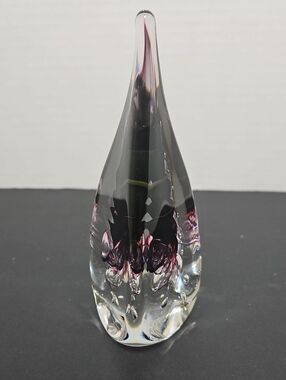 Unsigned Adam Jablonski Art Glass Teardrop Paperweight